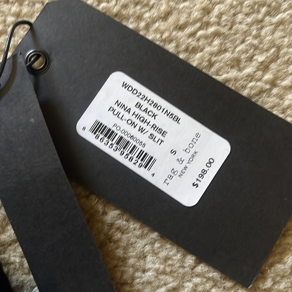 NWT Rag & Bone Nina High Rise Pull On Jeans w/ Slit in Black - Picture 3 of 9